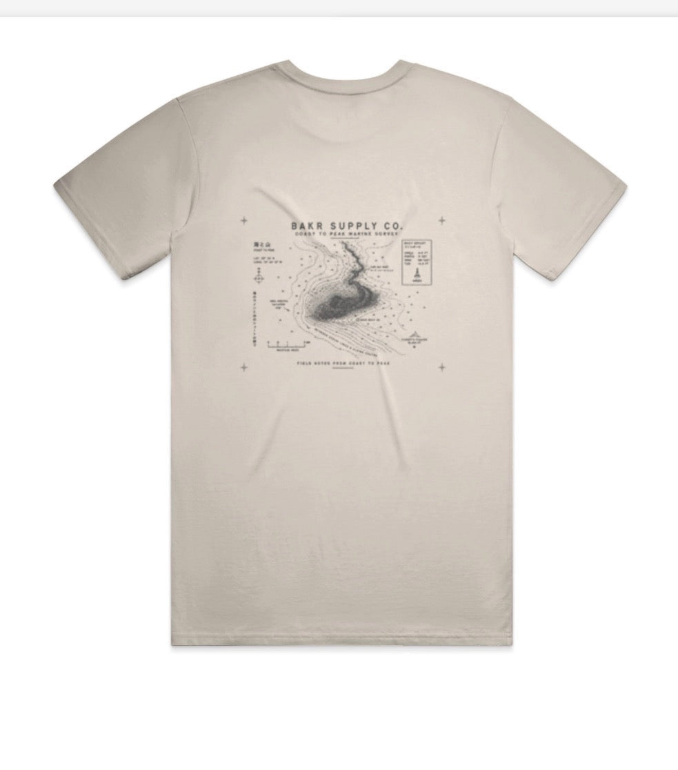 BAKR Coast Survey Pigment Tee -- Bone