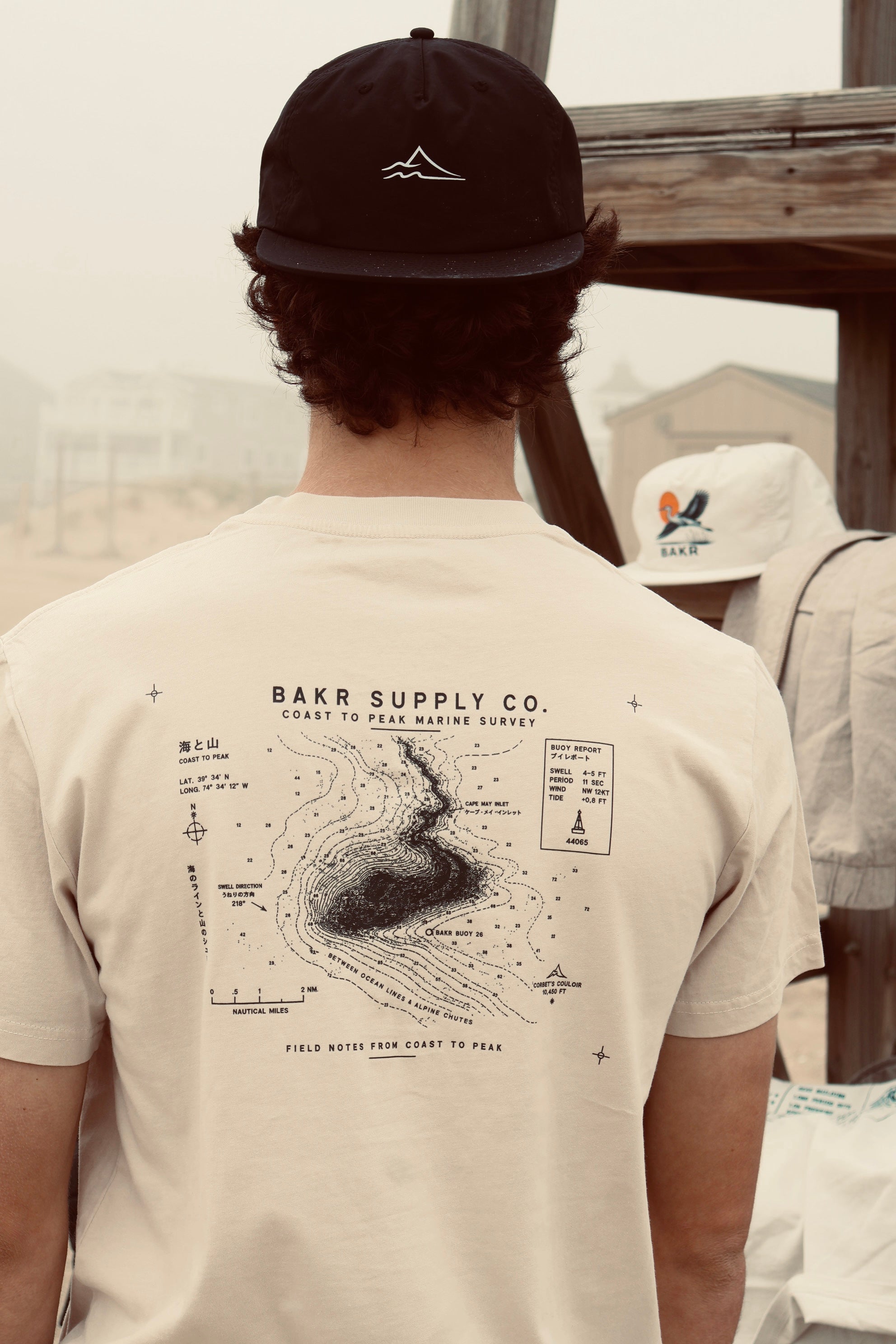 BAKR Coast Survey Pigment Tee -- Bone