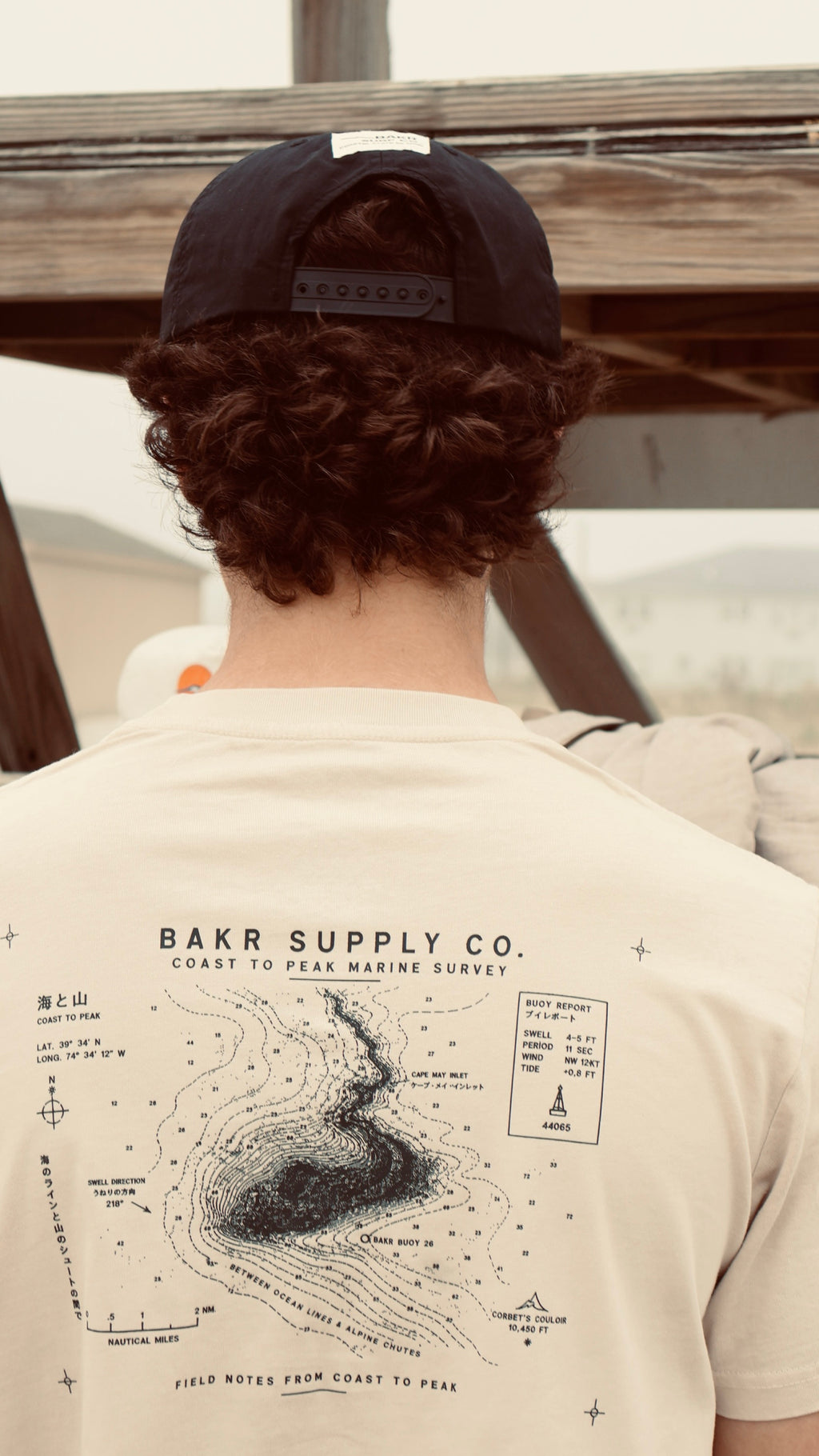 BAKR Coast Survey Pigment Tee -- Bone
