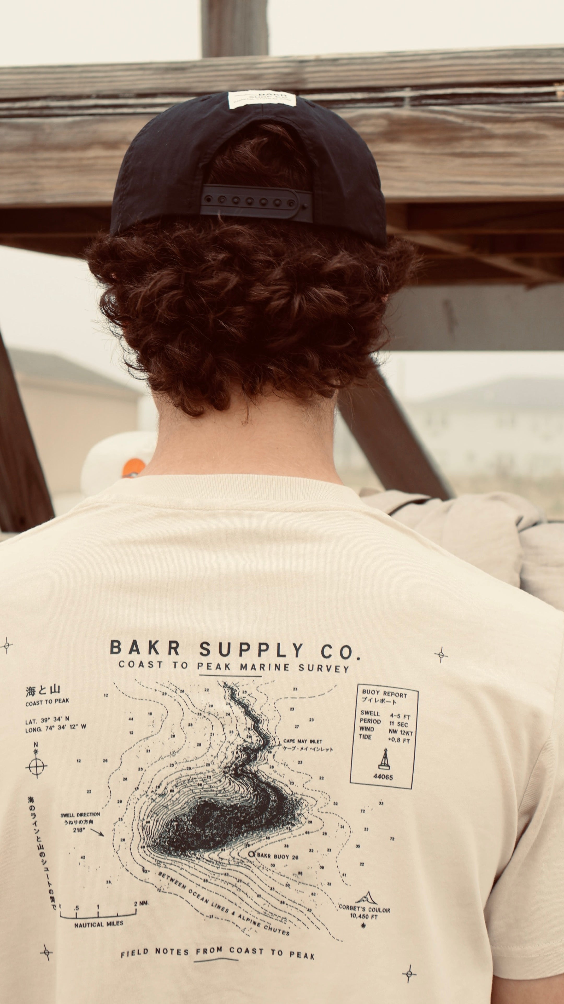 BAKR Coast Survey Pigment Tee -- Bone