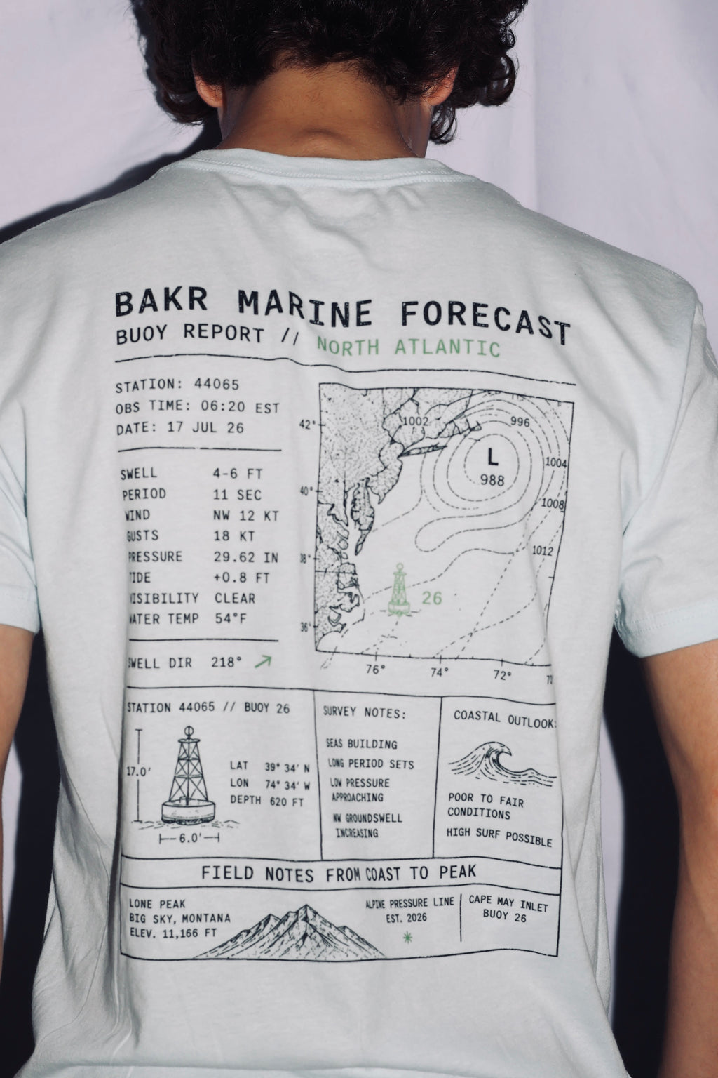 BAKR Marine Forecast Tee — Ice Blue