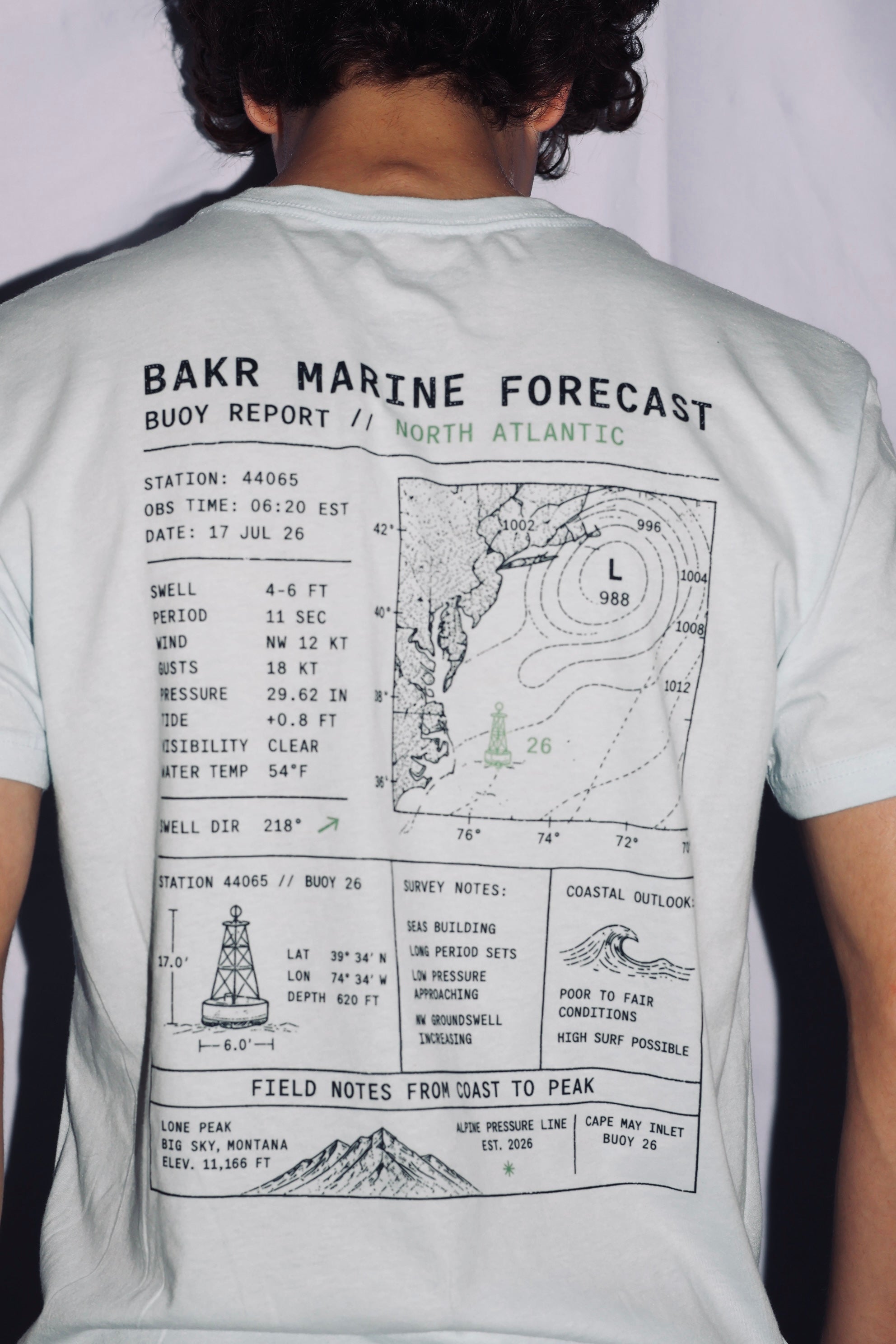 BAKR Marine Forecast Tee — Ice Blue