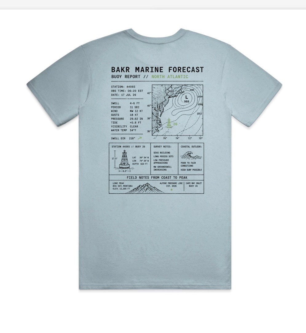 BAKR Marine Forecast Tee — Ice Blue